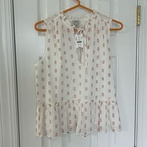 J.Crew NWT sparkly cotton sleeveless blouse. Size small . Gorgeous !!